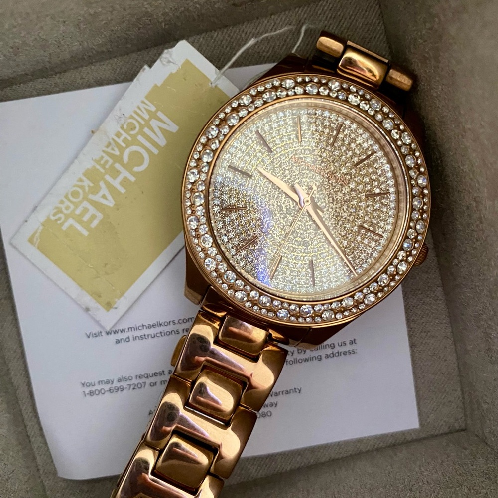 Michael Kors Womens Liliane Rose Gold Dial Watch